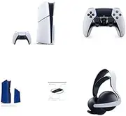 PS5 Console (Slim) Ultimate Bundle + Vertical Stand + Blue Cover