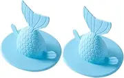 Cabilock 2pcs Sink Strainer Fishtail Shape Kitchen Sink Drain Cover Bathtub Stopper Floor Drain for Bathroom and Kitchen