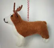 Target 2024 Wondershop Felted Wool & Fabric Dog Christmas Ornament Corgi New