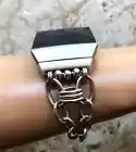 New Silver Color Stainless Steel Chain Links Bracelet Band for Fitbit Ionic