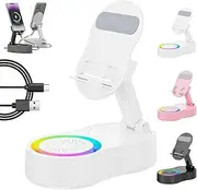 Sonicdrop Dock–No-Pair Magic Speaker Charging Stand, Adjustable Phone Holder, 5-in-1 Magic Speaker & Charging Stand for Home and Outdoors (White)