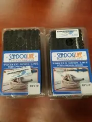 SEADOG White Nylon Twisted Dock Line 1/2"x15' Part# 301112015BK-1 QTY:2