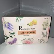 Vacplus Romantic Bath Bombs Set Of 6 Lavender Rose Tea Tree Rosemary Lemon 3.5oz