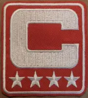 Arizona Cardinals red 1st year captain white C zero gold stars Iron on patch