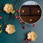 Brass Kitchen Cabinet Drawer Knobs Flower Cupboard Wardrobe Door Pull Handles x1