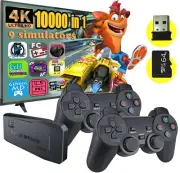 10000+ 4K HDMI TV Video Game Stick Retro Gaming Console +2xWireless Controller
