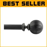 Extendable 1 Inch Heavy-Duty Curtain Rod for Windows & Doors - Antique Pewter