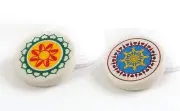 Designer Printed White Pool Ball Strikers For Carrom Set Of 2