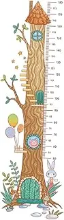 ANDRESLAD 1 Sheet Height Growth Chart Wall Sticker Self Adhesive Measuring Ruler for Nursery Decor Removable Height Chart with Adorable Treehouse Design for Smooth Surfaces
