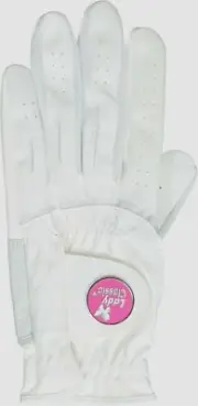 Lady Classic Women's SOFT FLEX Glove w/ Ball Marker - White - Med, RH, NEW!