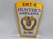 EMT-B HUNTER'S AMBULANCE NEW EMBROIDERED COMPANY IRON ON NAME PATCH TAG