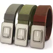 TUSHI Aluminum Alloy Quick Release Buckle Elastic Belt for Men Tactical Belt Outdoor Army Hunting Belt Adjustable Stretc
