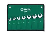 7 Piece Metric Full Polish Stubby Ratcheting Wrench Set - ST09034