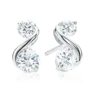Sterling Silver 4-5mm Cubic Zirconia Stud Earrings