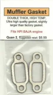 HPI Baja (DOUBLE THICK, HIGH TEMP) Exhaust/Muffler Gasket 2 Pack NIP
