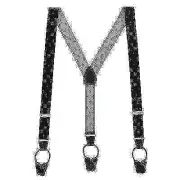 SuspenderStore Jacquard Woven Diamond Suspenders - 1.38" Wide Elastic - BUTTON