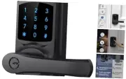 Keyless Entry Door Lock, Keypad Door Lock with Handle, Electronic Matte Black