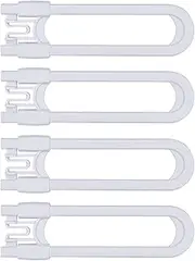 Sliding Cabinet Child Safety Locks-GRANDOTO U Slide Door Locking for Childproof Safe Latch & Baby Proofing Lock for Wardrobe,Kitchen,Bathroom,Drawer,Fridge,Cupboard Doors Knobs & Handles (4Pack White)