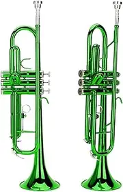 Cechoayuu Pro Trumpet, Brass Instrument, Good Resonance, Fine Timbre, Beginner Playing (Green)