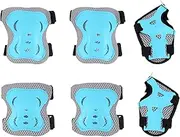 Kids Protective Gear Set | Knee and Elbow Pads with Wrist Guards,Secure Breathable Adjustable Skateboard Guards for Youth Boys Girls Rollerblading Cycling Scooter