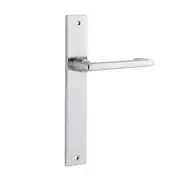 Iver Baltimore Return Door Lever Handle on Rectangular Backplate Brushed Chrome