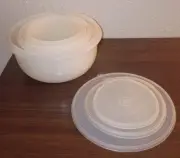 Vintage 1970s Tupperware Sheer Nesting Bowls with Lids 270, 271, 272 Mix & Store