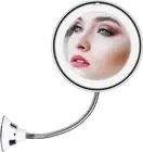 10X Magnifying LED Lighted Makeup Mirror, 7" Flexible Goose-Neck, 360° Swivel...