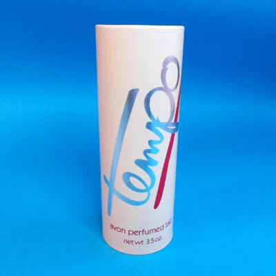 Vintage 1970s Avon TEMPO 3.5 oz Perfumed Talc Body Powder NOS