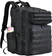 CINGHI LUSSO Tactical Backpack 35-40L Rucksack for Men Women Backpack for Hiking Travelling Camping Outdoor Molle Sports Bag Nylon Daypack, Black, m