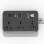 5V 3.4A 3 International Power Socket 6 USB Port 6.56ft/2m Charging Socket
