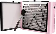BRANTMAKER Nail Dust Collector with Brush and 2 Reusable Filters, 60W Vacuum Dust Fan for Acrylic Nails (pink)