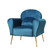 Velvet Cushion Armchair Lounge Chair Accent Navy