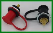 Battery Jumper Terminals Black & Red Color Coded Rubber Cap, Solid Brass Studs