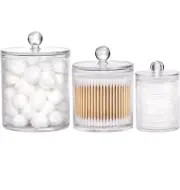Tbestmax Plastic Qtips Holder Bathroom Container, 10/7 OZ Cotton Ball/Swabs Disp