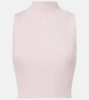 [Courreges] Courrèges Ribbed cotton and wool tank top AU 14 pink