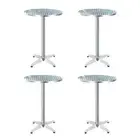 Set of 4 Outdoor Bar Table Aluminium Round 70 110CM Patio Furniture Garden 110X4