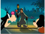 MICKEY MOUSE & GOOFY 1980 HALLOWEEN DISNEY STUDIOS ANIMATION PRODUCTION CEL