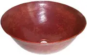 16" Hammered Round Natural Bathroom Copper Vessel Sink