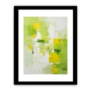 Abstract Framed Art Green Yellow Framed print Art Poster