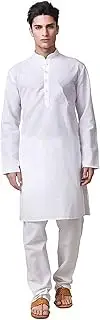 [Royal Kurta] Mens White 100% Pure Cotton Kurta Pyjama