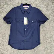 Jachs Shirt Mens Small Blue Short Sleeve Button Up *NWT*