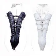 Lockable Armbinder Arm Restraints Gloves Cuffs Black White Bandage Couple New