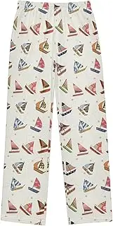[ZZXXB] Sailboat Pattern Boys Long Pants Soft Trousers Elastic Waist Kids Lounge Bottoms with Pockets S-XL