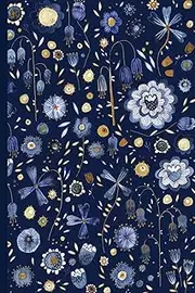 Notes: A Blank Dot Grid Notebook with Dark Indigo Watercolor Flowers Painting Cover Art