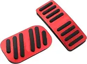 Car Foot Pedals Brake Gas Accelerator Non-Slip No Drilling Pedal Cover Pads Accessories Compatible for BYD Yuan Plus Atto 3 Stainless Steel(Red)