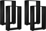 Oikiture 4X Rectangle Iron Table Leg with Adjustable Foot Non-Slip Pads for Dining Table Coffee Tabel 250kg Capacity 30x7.5x40cm