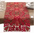 Rameriz Rectangular Floral Christmas Table Runner RED 90'' x 16''
