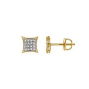 LuvMyJewelry Imprevisto 10K Yellow Gold Diamond Unisex Earrings - 0.1 Cts at Nordstrom One Size
