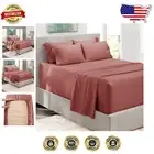 Fade Resistant King Size Extra Deep Pocket Sheets - 6 Pieces, Pink Clay Shade