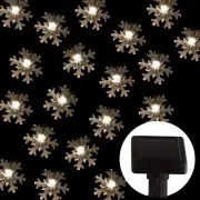 50 Solar Snow flake Sting Lights Outdoor Patio LED Festive Decor Holidays NEW